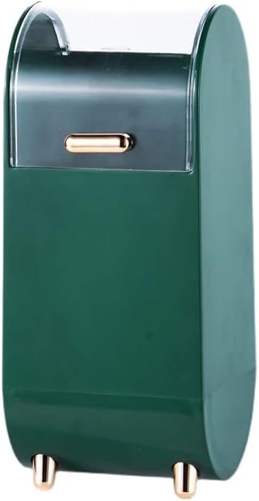 Household Desktop Makeup Brush Storage Box with Cover Cosmetic Tools Organizer Simplicity Standing Eyebrow Pencil Storage Bucket (Color : Green Size : One Size)