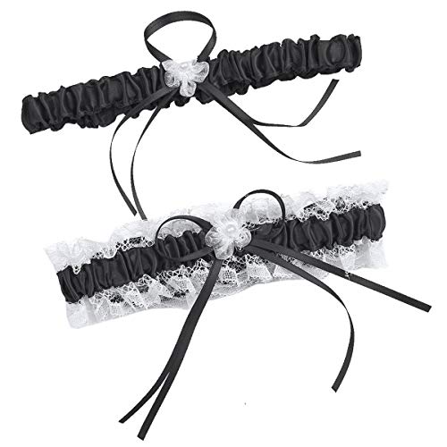 Image of Women Wedding Bridal Legs Garter Set Bridal Garters Lace Belt with Toss Away JW20