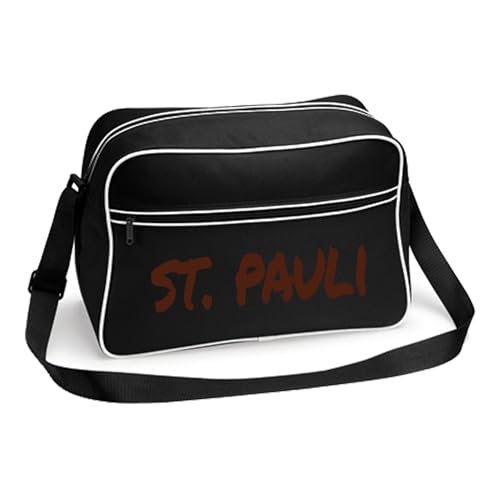 Multifanshop St. Pauli Retrotasche Braun Schwarz/Weiß