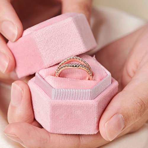 Blongme Ring Enhancers Cubic Zirconia Curved Wedding Band For Women Guard Engagement Ring Sterling Silver Rose Gold Size 8 #TOP4