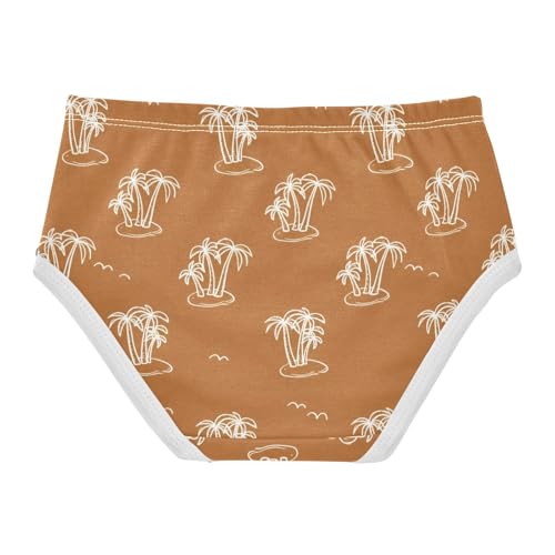 Girls' Panties Summer Palm Tree Brown Underwear for Girls Toddler Kids 3T 23022102