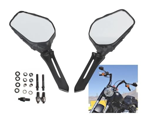Rétroviseurs moto chromés noirs idéal pour grands voyages Touring - 3