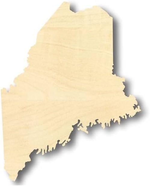 Unfinished Wood Maine Shape State Craft up to 46" DIY 16" / 3/4"