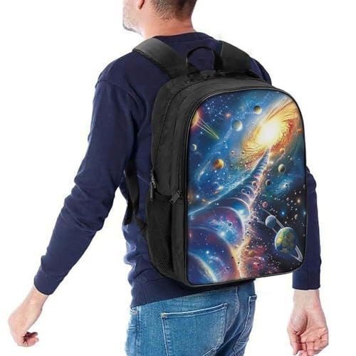Mochila para adolescentes impermeable de planetas cósmicos que protege tus libros y PC 5