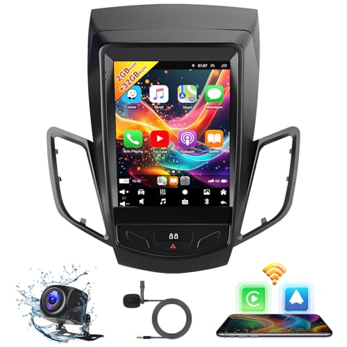 2G+32G Android 13 Car Stereo for Ford Fiesta MK7 2009-2016 with Apple Carplay Wireless Android Auto Sat Nav,9.7 Inch Touch Screen Radio 2 Din with Bluetooth WIFI FM RDS+Backup Camera