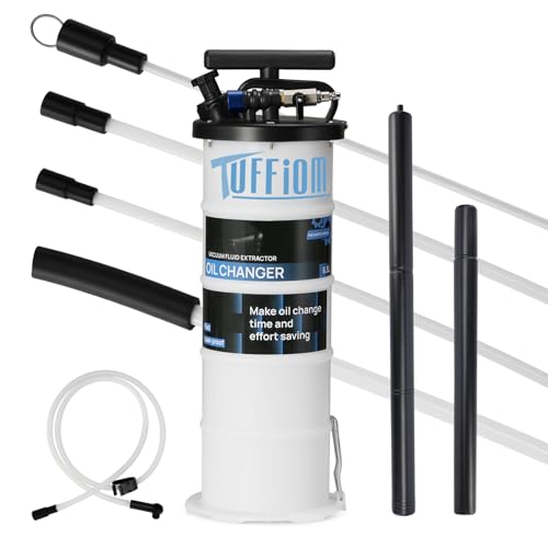 TUFFIOM 6.5L Oil Extractor Pump, Pneumatic/Manual Vacumm Fluid Extractor for Automotive Oil Change,...