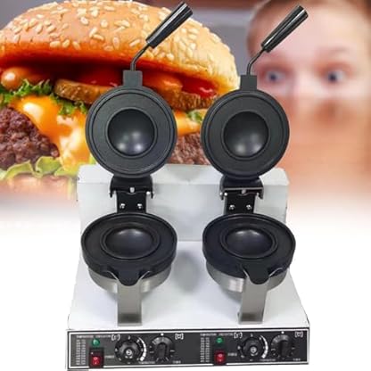 1300 W + 1300 W antihaftbeschichtete elektrische Panini-Presse, Burger-Maschine, Temperaturregelung 50–300 °C, doppelseitige Heizung, 5-Minuten-Timer, Bubble-Egg-Waffel-Bäcker