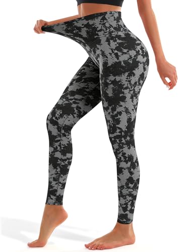 Blue Breath Leggings for Women High Waisted, Buttery Soft Full Length Yoga Pants, Non See Through Light Tummy Control Athletic Pants