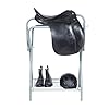 Harrison Howard Saddle Stand Freestanding Full-Size Portable Floor Horse Saddle Rack Secure Saddle Silver #5
