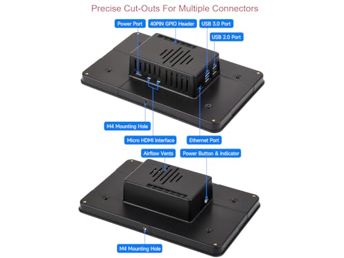 Carcasa Raspberry Pi Touch Display 2 y Pi 5 con soporte de mesa Waveshare 6