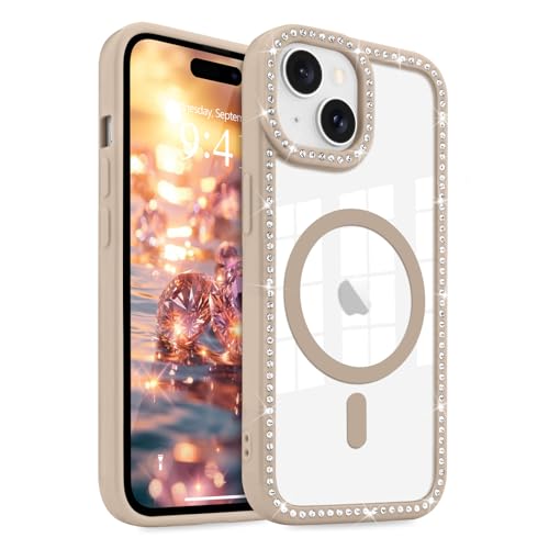 Custodia Per IPhone 15 Con Glitter E Strass - Cover Morbida TPU Trasparente Con Protezione Fotocamera, Lusso E Brillante Per Donne - 3