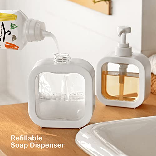 Image of Soap Dispenser, Refillable Hand Soap Dispenser for Bathroom and Dish Soap Dispenser for Kitchen Sink, Liquid Soap Dispenser with Waterproof Label, Bathroom Dispenser 17 Oz