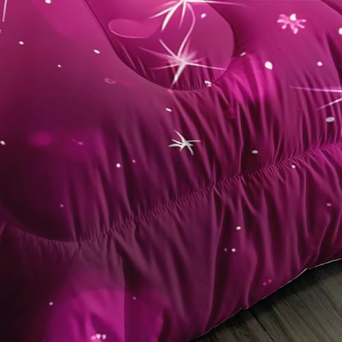 Image of AILONEN Unicorn Comforter Set Twin Size,Pink and Black Sparkling Bedding Set 3Pcs,Bedroom Decor for Girls Teens,Fantasy Glitter Quilt with 2 Pillowcases