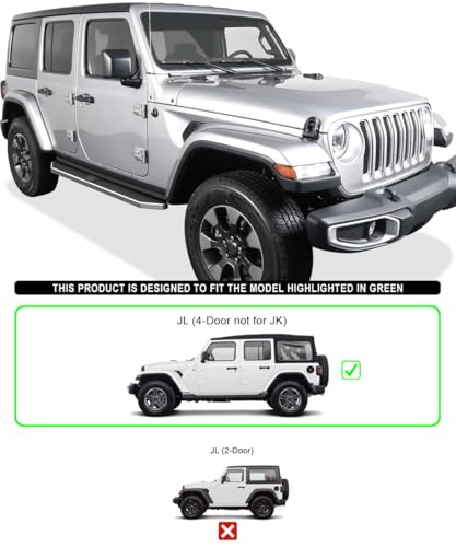 Estribos laterales de acero inoxidable para Jeep Wrangler JL miniatura 2