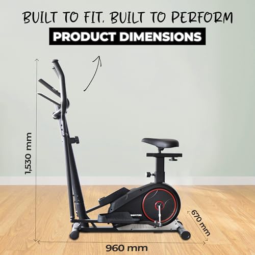 Image of Durafit91 Powerstride Elliptical Cross Trainer |7 Kg Flywheel | Max User Weight 130 Kg | 8 Levels Magnetic Adjustable Resistance| Adjustable Seat | LCD Display