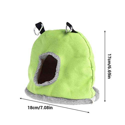 Image of Warm Bird Plush Bird Cage Sleeping Hut M Size Canvas and Plush Hanging Bird Hammock with Double Hooks Cozy Hideout Easy Clean for Parakeet Cockatiel Conure