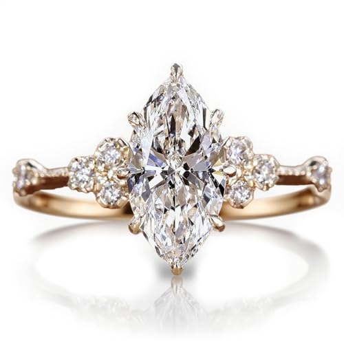 10K 14K 18K Solid Gold 1.0 To 4.0 CT IGI Certified LAB Grown Diamond Ring Diamond Engagement Ring for Women D Color, VS1-VS2 Clarity
