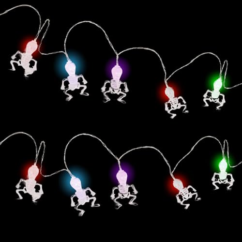 Needzo Halloween Skeleton String Lights Multicolor Light Up Garland Party Decorations 83.5 Inches