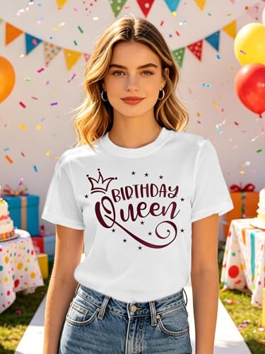 Image of Birthday Shirts Women Happy Birthday Queen and Squad Tee Tops