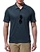 Rdruko Men's Quick Dry Golf Polo Shirts with Pocket Short Sleeve Athletic Casual Collared T-Shirt(Navy, US XL)