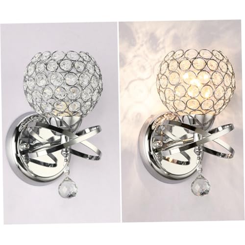 Lámpara de pared de cristal moderna LED y acero plata para sala y pasillo 3