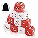 10 Stück Sweetheart Würfel， 25mm Rote und Weiße Spielwürfel aus Acryl，2 Farben Größe Würfel Set with Velvet Bag,D6 Polyedrische Würfel für Tischspiele Math Tutoring，Liebhaber Spiele，Partei