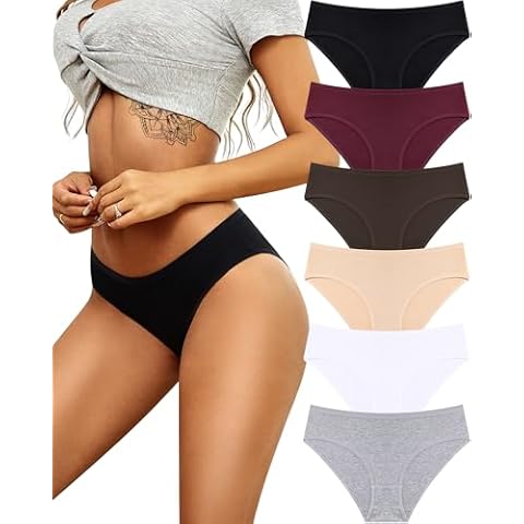 ALL OF SHE Womens Underwear Cotton Hipster Panties Breathable Briefs Sexy Cheeky Stretch Soft Ladies Bikini Underwear 6 Pack XS-XL Cover