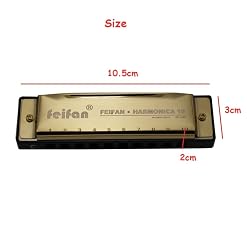 Harmonica 10 trous harmonica changeur d’harmonica avec cas harpe instrument organisateur C Tone blues harmonica enfants - Les Beatles, Paul McCartney, John Lennon, RIngo Starr, George Harrison Harmonica 10 trous harmonica changeur d'harmonica avec cas harpe instrument organisateur C Tone blues harmonica enfants – Image 2