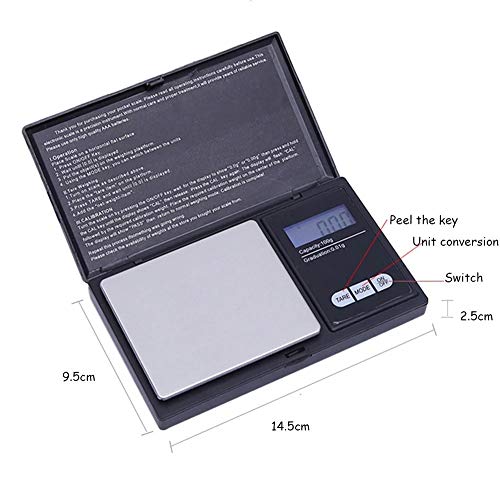 Báscula digital de bolsillo LCD para joyería 1kg/0.1g miniatura 3
