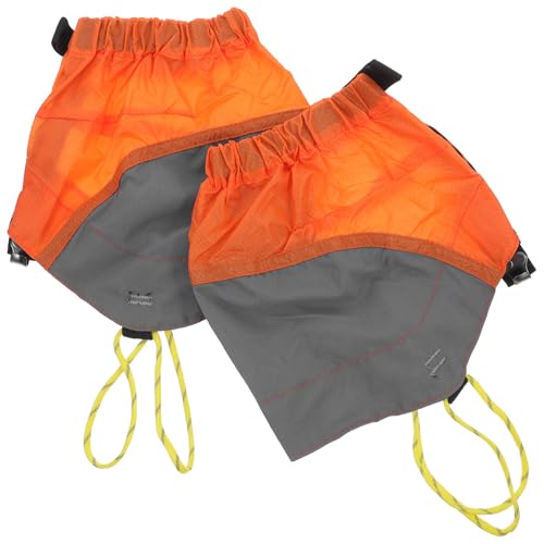 SWETRACE Polainas Impermeables para Senderismo al Aire Libre Banda Elástica Ajustable y Tela de Nylon Recubierta de Silicona Naranja para Explorar y Esquiar