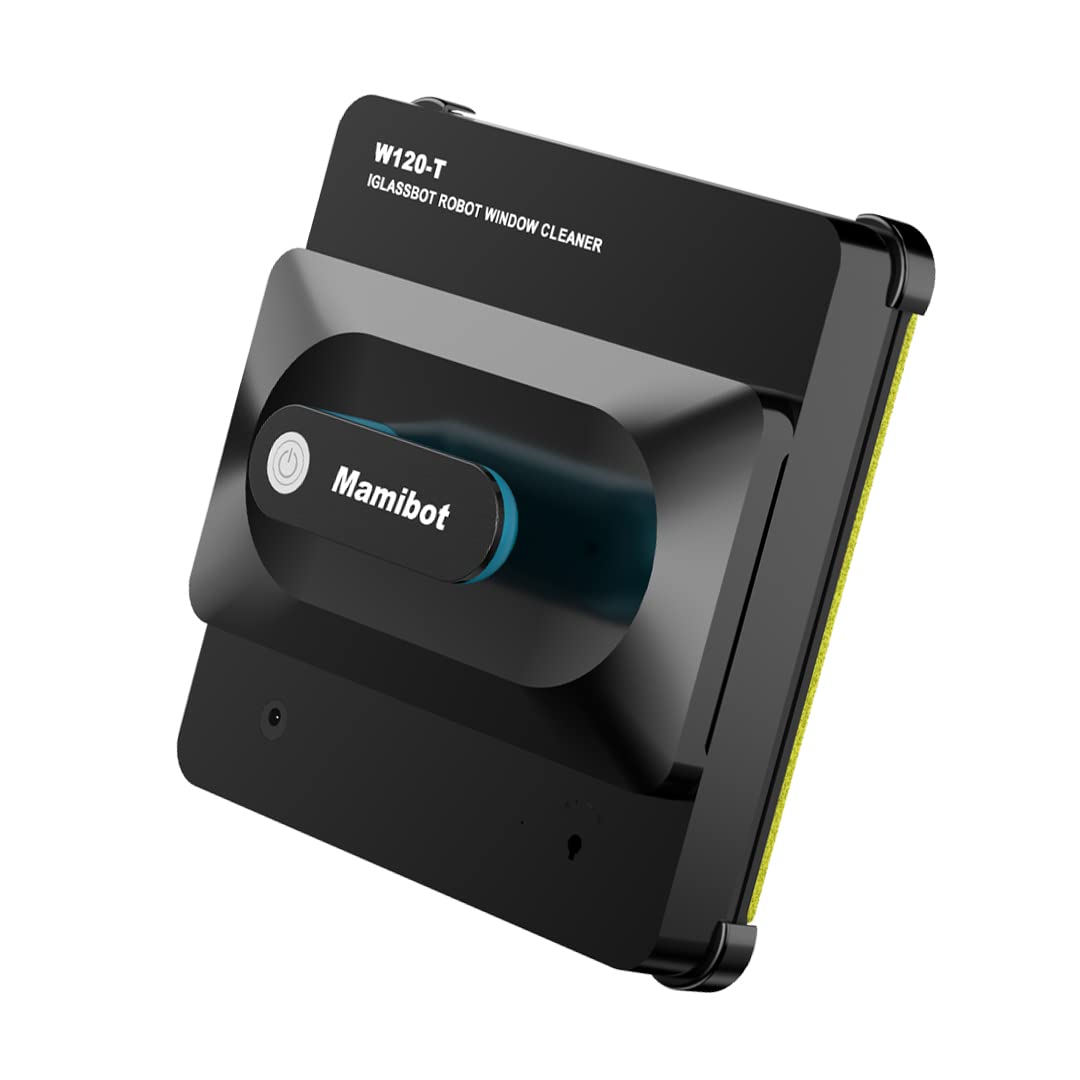 Mamibot W120-​T Robotics Robot Vitres, Nettoyeur de Vitres Automatique, Robot Nettoyant Vitres, Nettoyage Flexible et Sûr, Télécommande, Contrôle APP (Noir)