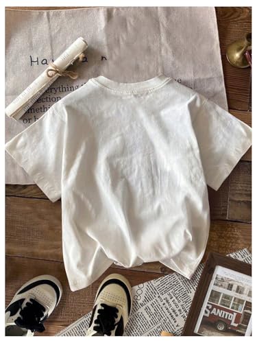 SHENHE Girl's Graphic Bow Tshirt Crew Neck Short Sleeve Camo Print Loose Fit Tee Top2