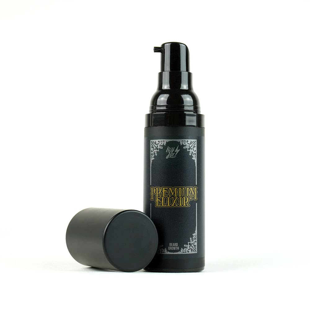 HEY JOE Kit Beard Growth System - Innovador Kit Para El Crecimiento De Barba A Base De Células Madre Vegetales - Tratamiento De 50 Días, color Black