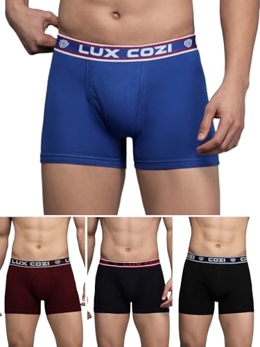 Lux Cozi Men’S Cotton Boxers (Pack Of 4) (8904209873408_Cozi_Longs_Icdf_85_Assorted) (Color & Prints May Vary)