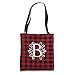 Red and Black Buffalo Plaid Monogram Letter B Initial Gift Tote Bag