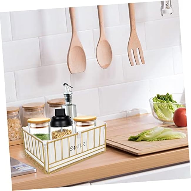 Wire Storage Basket with Fabric Liner Decorative Organizing Bins for Snacks Home Storage Solution for Kitchen and Desktop 10-Inch Size Gold Metal Wire Design