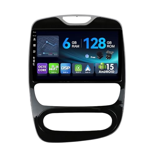 MSD 6G+128G - Autoradio pour Renault Clio 4 (2016-2019) | Android 15 GPS Navi Radio | Carplay Android Auto Volant Dual Band WiFi DSP Dab | Caméra MIC | Octa-Core 2 Din 10.1 Pouce