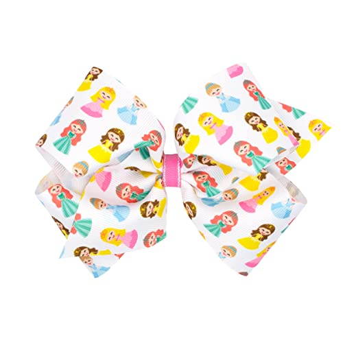 Wee Ones Girls' Princess Print Grosgrain Hair Bow On A Weestay No-Slip Hair Clip, King, Princess #TOP9