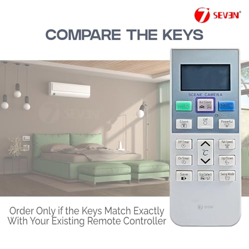 Image of 7SEVEN Compatible AC Remote for Hitachi Split AC and Window Air Conditioner The Model of Remote Control is 168c, Exact Match with Original Remote No Pairing Required use New AAA Alkaline Battery.