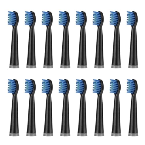 Têtes de rechange for brosse à dents Uphylian/Konka/PHYLIAN A11, 16 pièces, buses poils souples(16PCS BLACK)