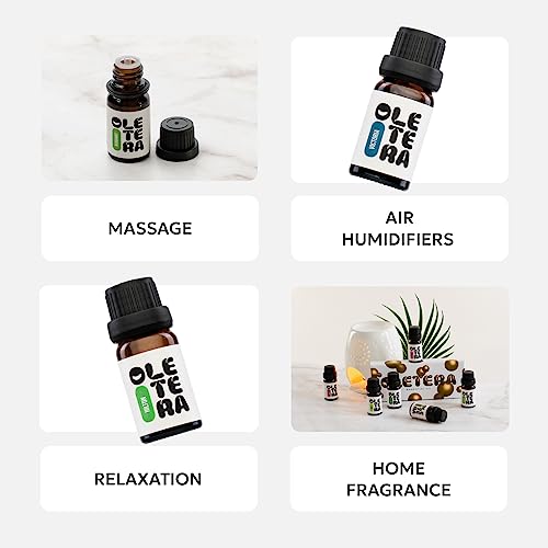 Oletera Organic Essential Oil Set For Aromatherapy & Diffuser - Pomegranate, Grape, Bergamot, Hilton, Victoria, Shangri-La - For Home, Diffusers, Candles, Fragrances, Aromatherapy, Humidifiers, Gifts #TOP5