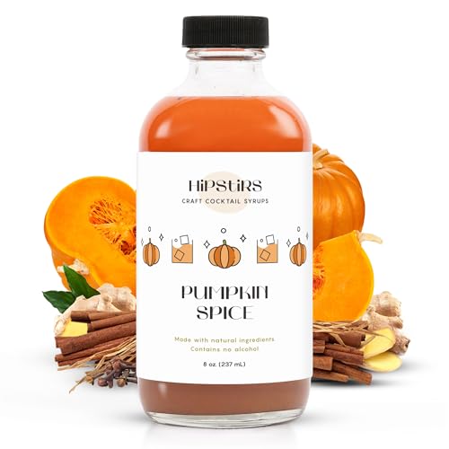 HipStirs Pumpkin Spice Syrup for Cocktails, Made with Natural Ingredients