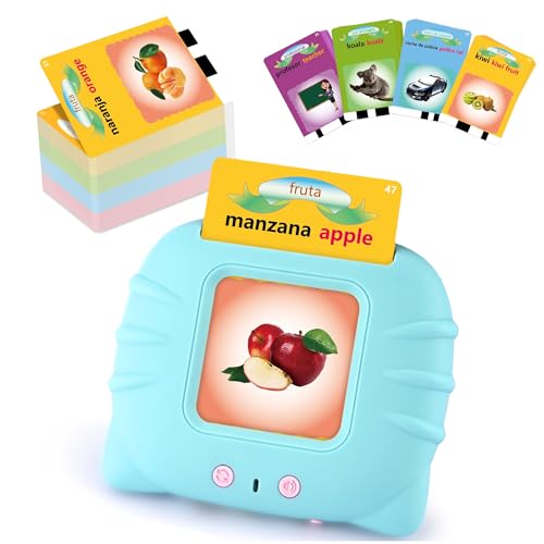 Image of Spanish Learning Flash Cards for Toddlers 2-4 Years Bilingual Spanish English, Speech Therapy Toys, Preschool Educational Learning Talking Sight Words Flash Cards for Boys, 224 Sight Words