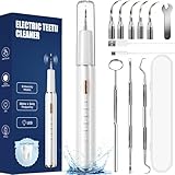 Kit Pulizia Denti Rimuovi Tartaro,Spazzolino a Ultrasuoni Intelligente e Impermeabile IPX6 con 5 Modalità Per Rimozione Placca e Macchie con 5 Testine Intercambiabili,4 Luce LED per Uso domestico