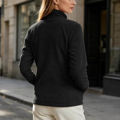 Womens Fleece Jacket Full Zip Stand Collar Plus Size Fall Winter Coat - image 6