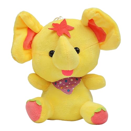 Image of TOYTALES Stuffed Flora Elephant Cute Hanging Plush Soft Toy for Girls & Boys | Stuffed Animal Soft Toy for Kids| Small Size Cute Plush Huggable Toy (Color May Vary)