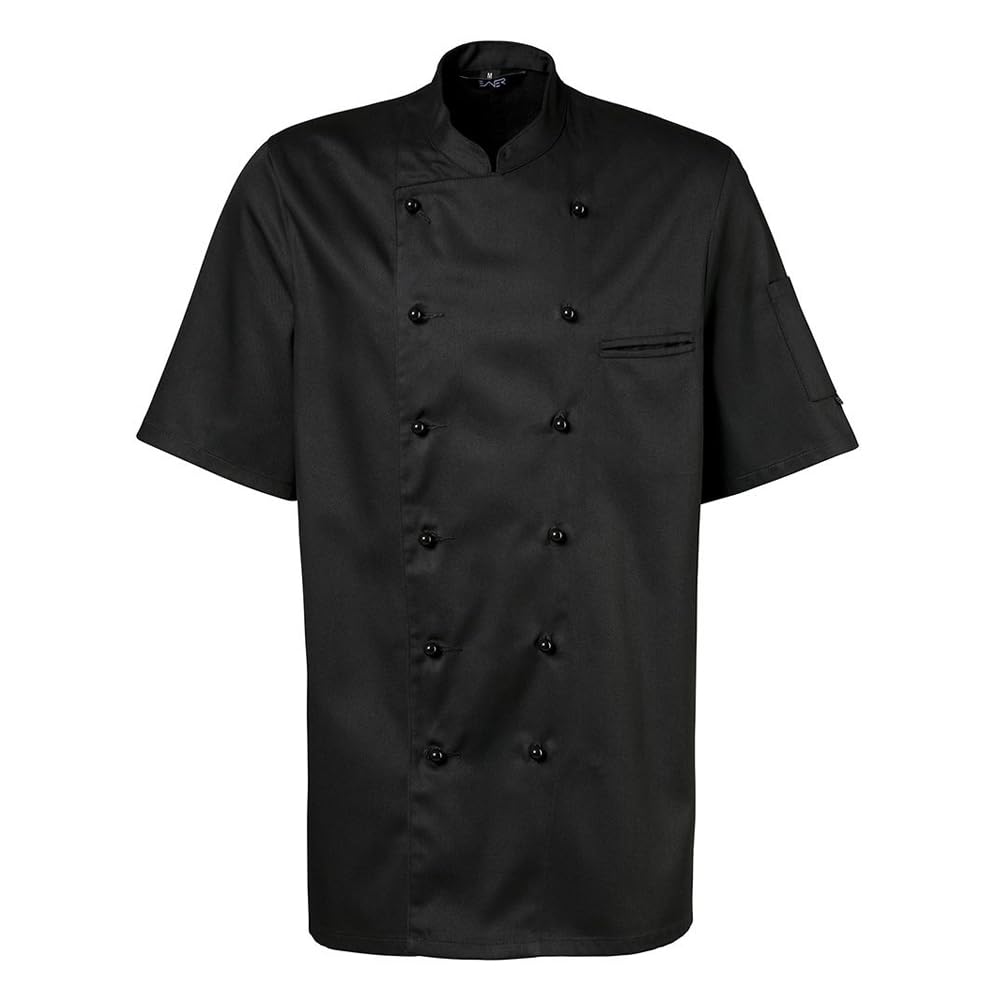 Exner 201 - Chaqueta de cocinero de media manga, Negro , XXXXL