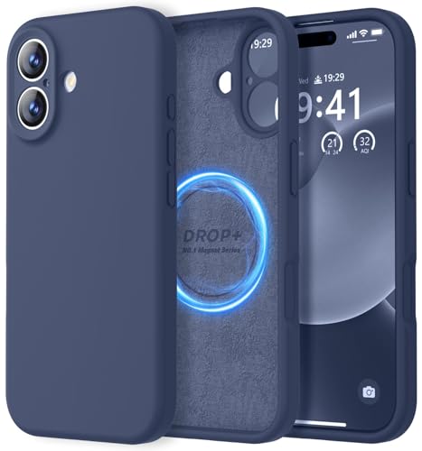 Image of LOVE 3000 Designed for iPhone 17 Case, Premium Silicone [Compatible with Magsafe][Soft Anti-Scratch Microfiber Lining] Shockproof Protective Phone Case for Men Women 6.3 inch, Navy Blue