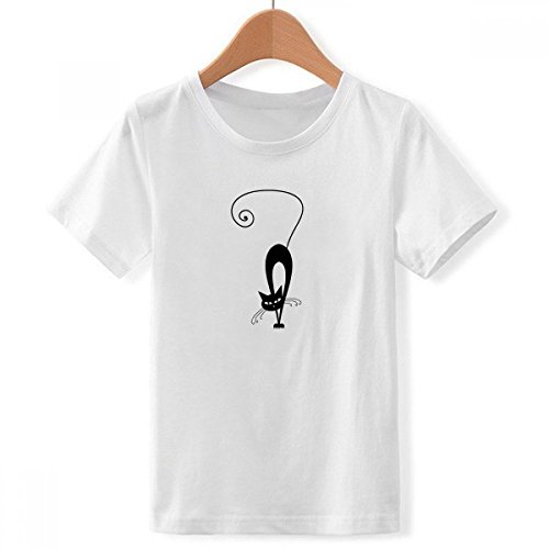 T-Shirt Blanc Chat Noir Garçon X-Grand Halloween Animaux