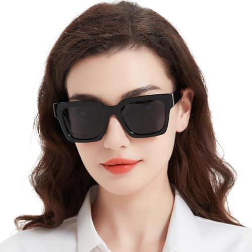 MARE AZZURO Vintage Oversized Square Sunglasses Women Men, Retro Cool Big Sun Glasses UV400 Protection